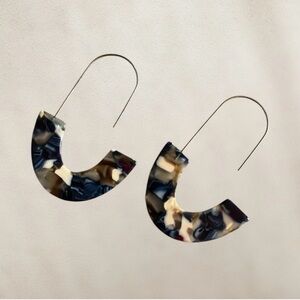 Tortoiseshell Resin Hoop Earrings Multicolor Acrylic Statement Earrings